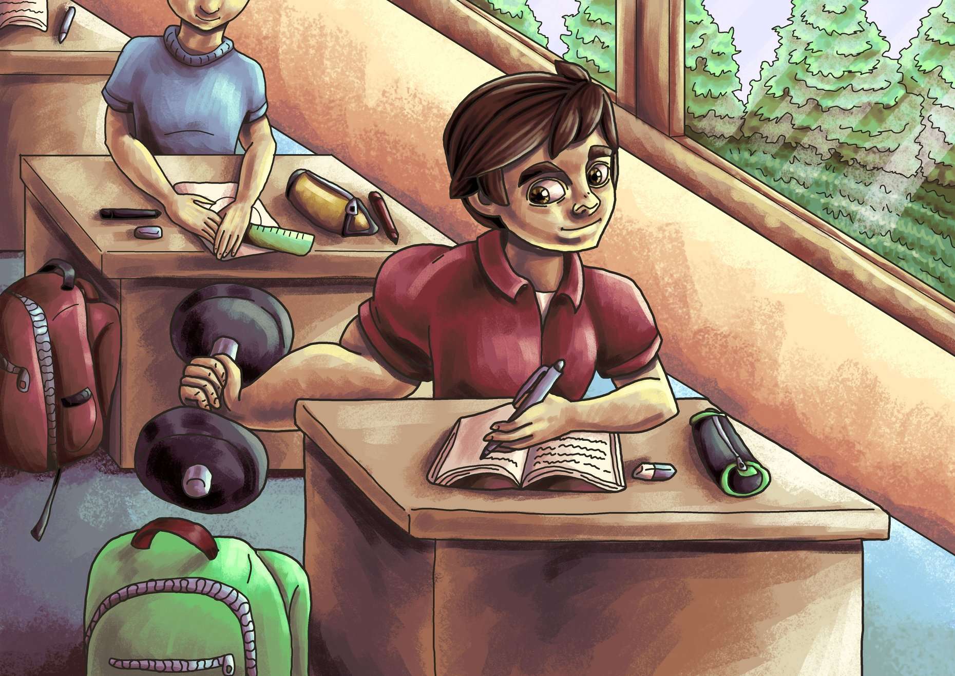 Zdjęcie Pampera w szkole